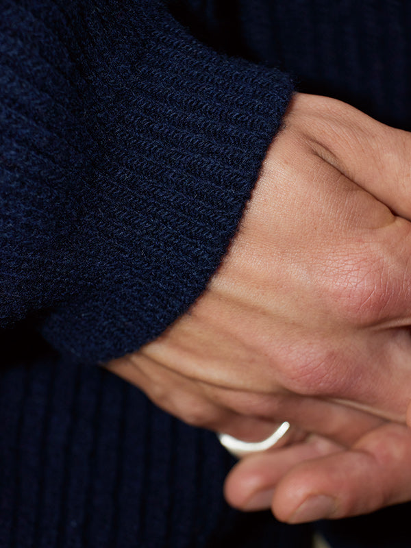 AS STANDARD アズスタンダード AS STANDARD x MAKE YARN LINE FULL BUTTON KNIT CARDIGAN - BLACK -