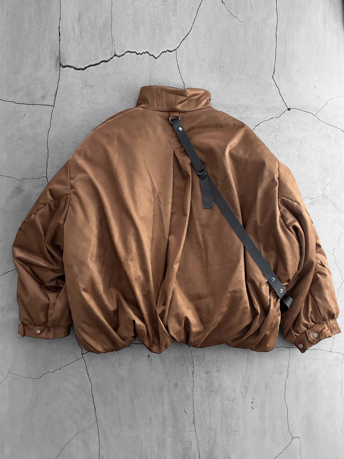 THE JEAN PIERRE ジャン・ピエール Signature Drop FauxLeather Puffer Blouson - BROWN -