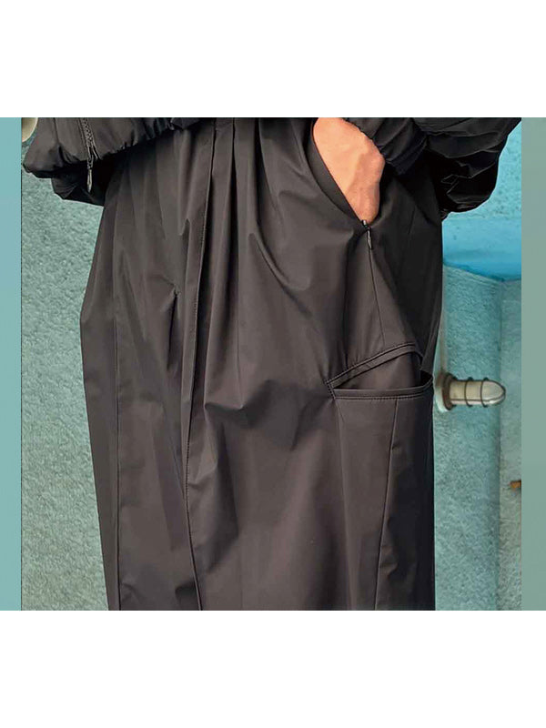 THE JEAN PIERRE ジャン・ピエール 2 BETA 3 Tuck Nylon Trouser -  BLACK -