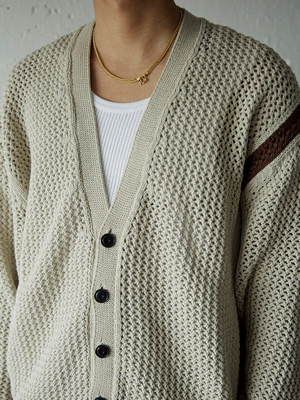 [Featured in OCEANS] AS STANDARD x MAKE YARN Mesh Knit Cardigan Beige