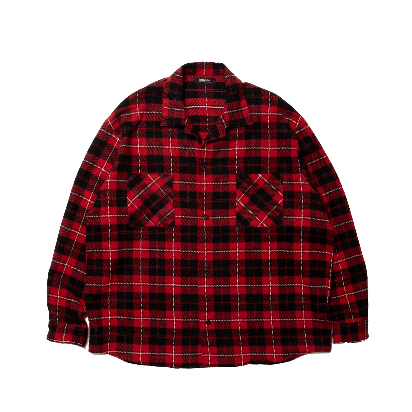 【BLACK FRIDAY SALE】ROTTWEILER ロットワイラー R9 CHECK OPENCOLLAR SHIRT - RED -