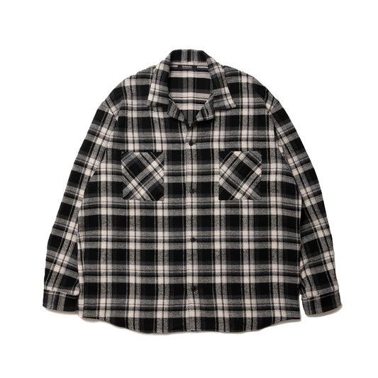 【BLACK FRIDAY SALE】ROTTWEILER ロットワイラー R9 CHECK OPENCOLLAR SHIRT - BLACK -