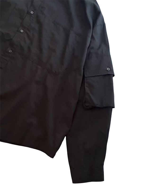 THE JEAN PIERRE ジャン・ピエール Super Fine Cotton Tech Pullover Shitrt - BLACK -
