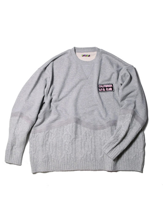 NATAL DESIGN ネイタル デザイン x is-ness  NEEDLE PUNCH UFO CLUB CREW SWEAT