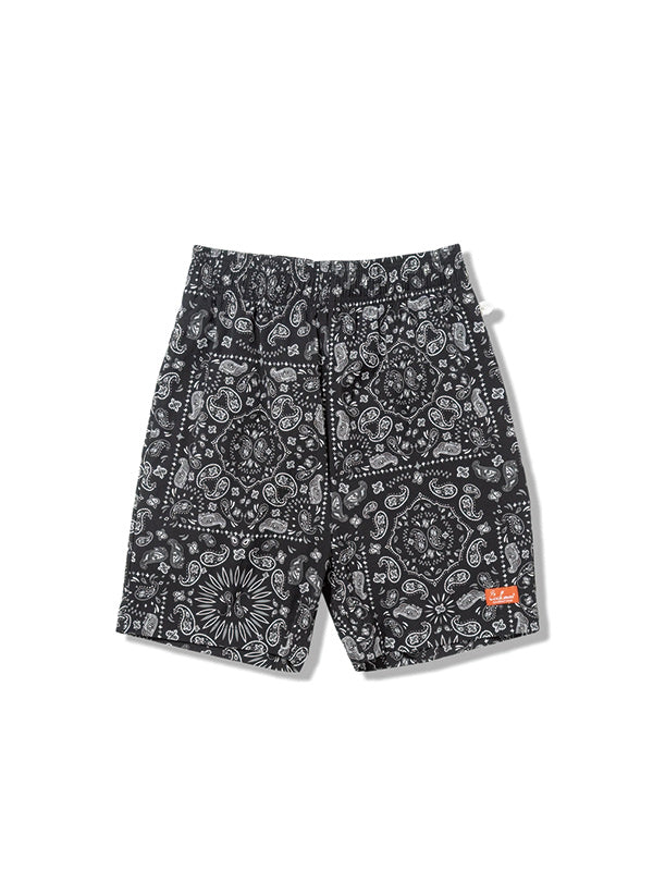 Cookman クックマン シェフパンツ Chef Pants Short Light Paisley - BLACK -