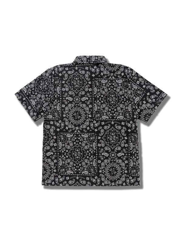 Cookman クックマン Work Shirts Short Sleeve Light Paisley -BLACK -