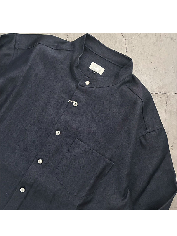 ALLS オールズ DENIM BAND COLLAR SHIRTS - INDIGO -