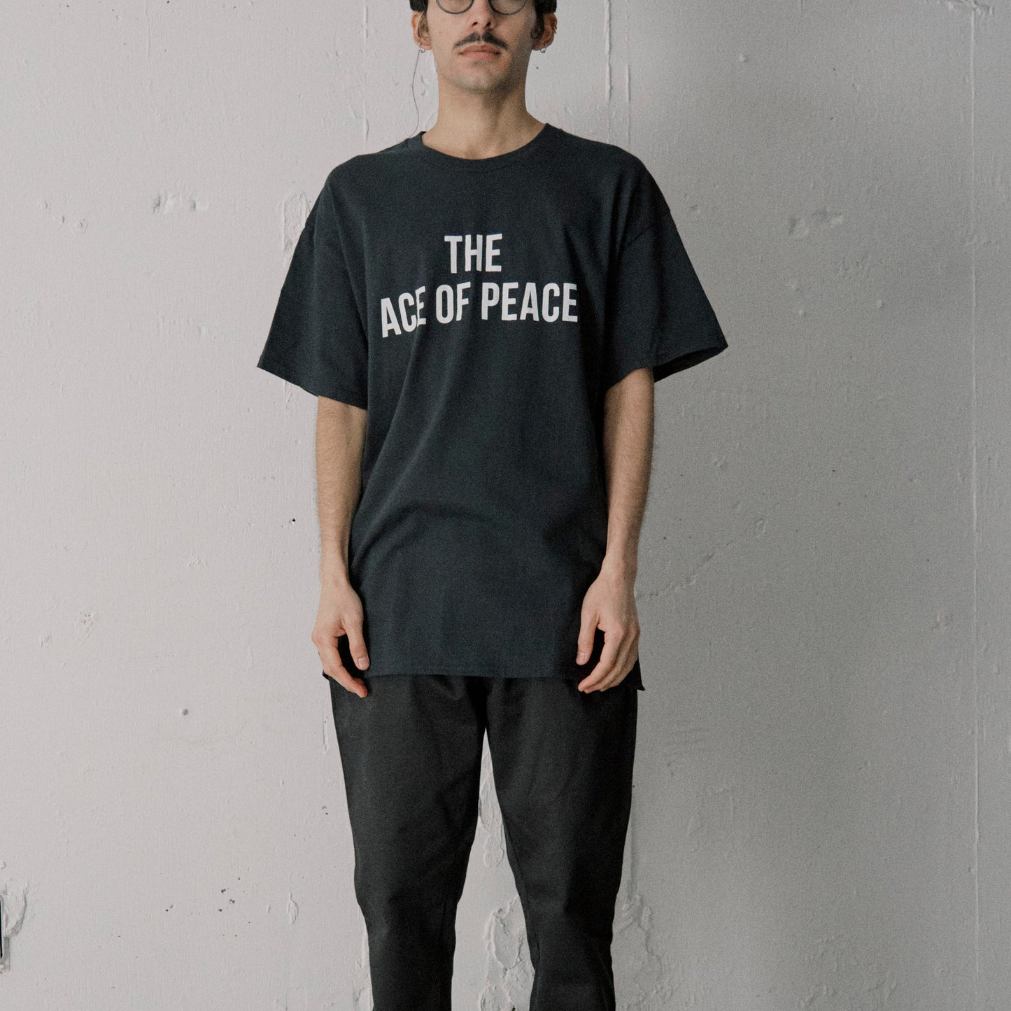 【MORE SUMMER SALE】AS STANDARD アズスタンダード ACE OF PEACE TEE - BLACK -