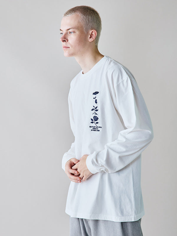 rehacer レアセル Flower Cycle Vintage L/ST-Shirt - WHITE -