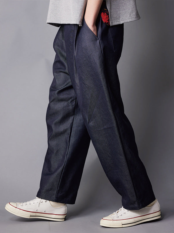rehacer レアセル Doubie Tuck Easy Denim Pants - INDIGO -