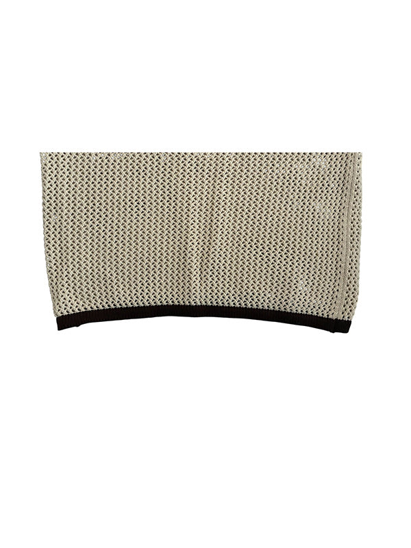 【WEB版 GO OUT掲載】AS STANDARD アズスタンダード MESH KNIT TANK TOP - BEIGE -