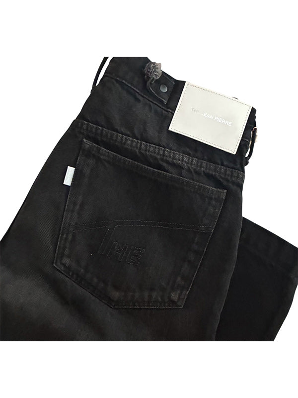 THE JEAN PIERRE Jean-Pierre 2-Tuck Denim Trouser - FADE BLACK -