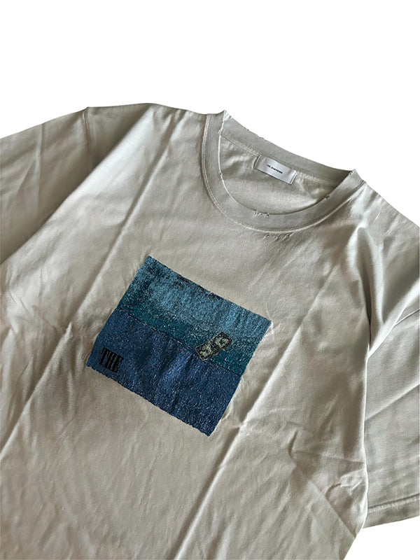 THE JEAN PIERRE ジャン・ピエール Pigment PHOTO EMB SS TEE - INK WHITE -