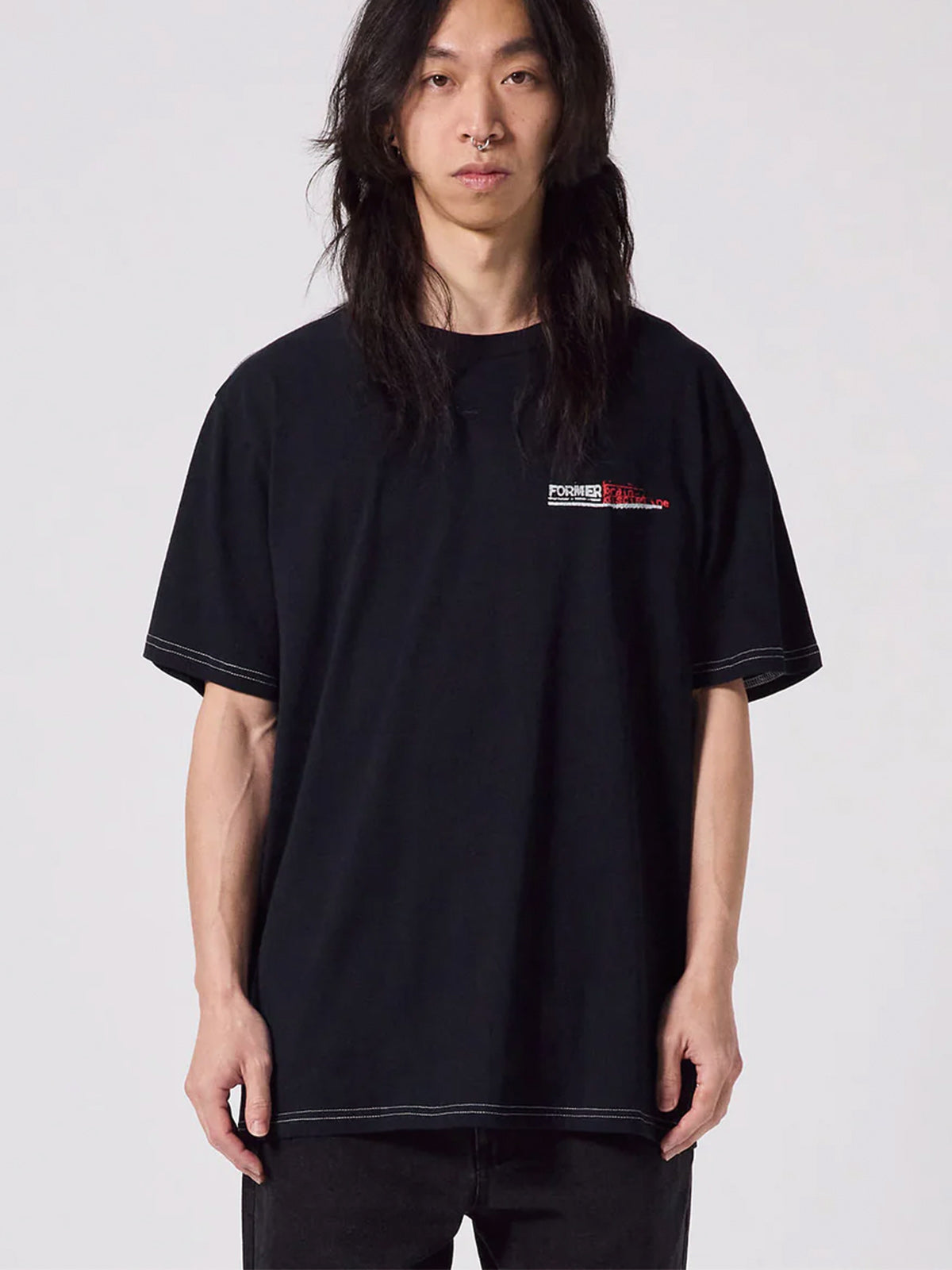 FORMER フォーマー DISCIPLINE OVERSIZED T-SHIRT - BLACK -