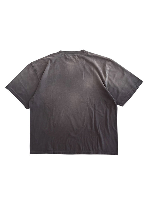 THE JEAN PIERRE ジャン・ピエール Signature Pigmentdye Grunge Destroy SS TEE - FADE BLACK -