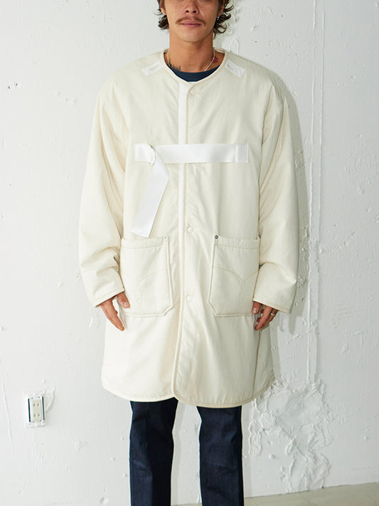 【雑誌 GO OUT１月号掲載】AS STANDARD x SCARPETTA アズ スタンダード x スカルペッタ DENIM ARMY LINER COAT - WHITE -
