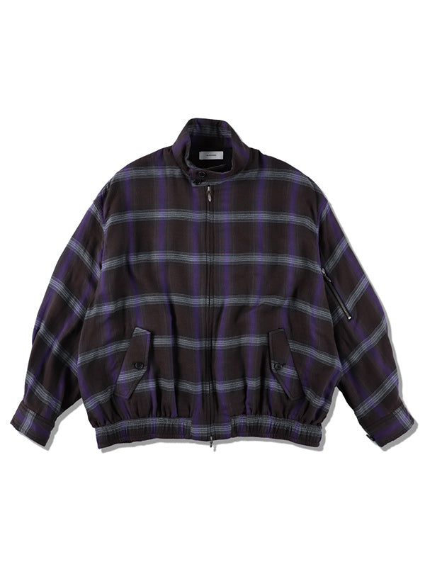 【SALE】THE JEAN PIERRE ジャン・ピエール Glitter Plaid Harrington Jacket - SKY BLUE -