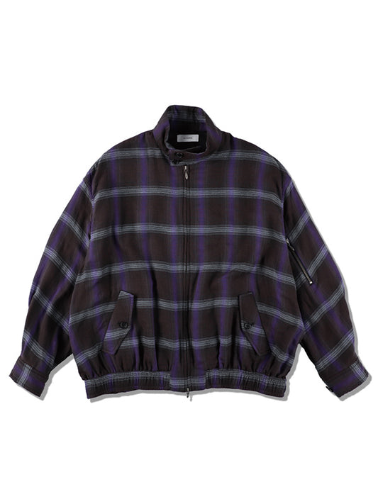 【WINTER SALE】THE JEAN PIERRE ジャン・ピエール Glitter Plaid Harrington Jacket - SKY BLUE -