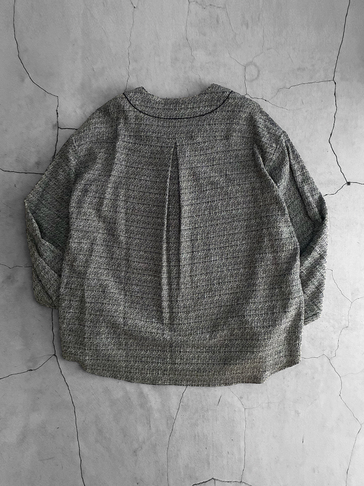 THE JEAN PIERRE ジャン・ピエール Tweed Baseball Shirt  - GRAY -