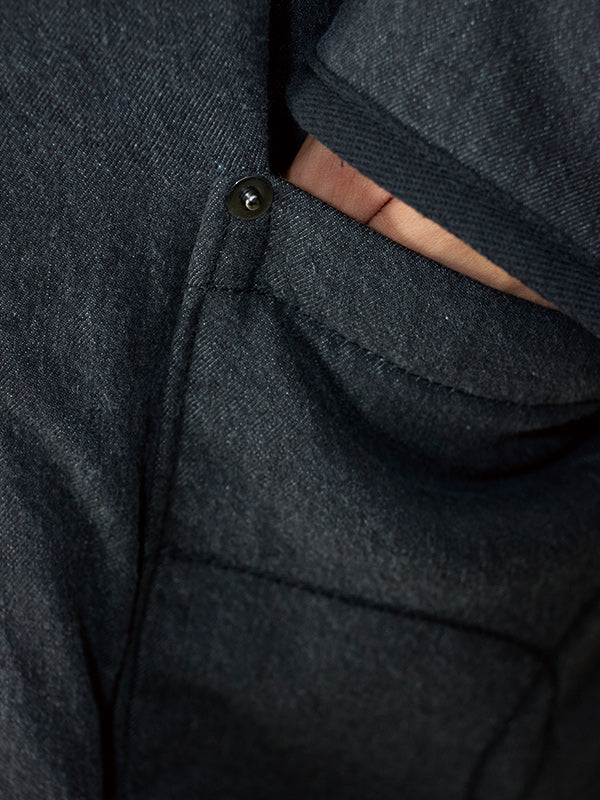 【WINTER SALE】AS STANDARD x SCARPETTA アズ スタンダード x スカルペッタ DENIM ARMY LINER COAT - BLACK -