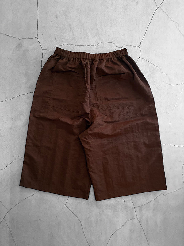 SCARPETTA スカルペッタ NYLON WIDE SHORT PANTS - BROWN -