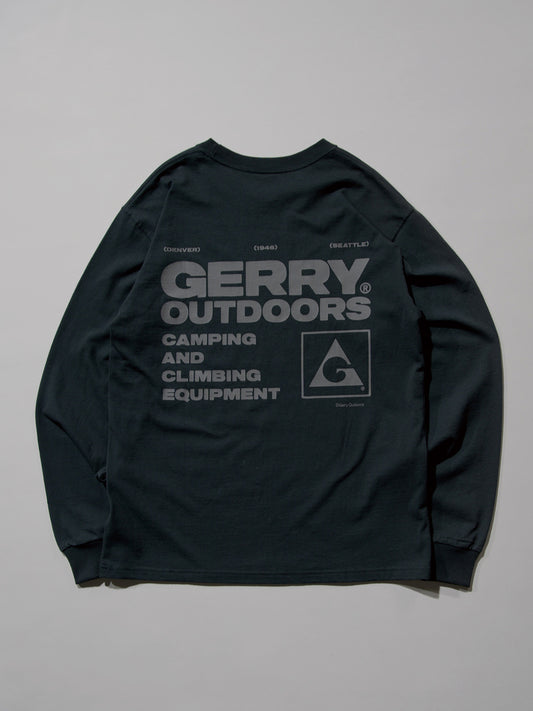 GERRY ジェリー 7.5oz Heavy Cotton Jersey L/S Graphic T - CHARCOAL -
