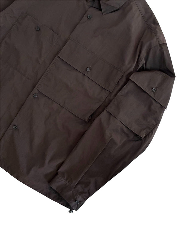 THE JEAN PIERRE ジャン・ピエール Beta Shirt NYLON - DARK BROWN -