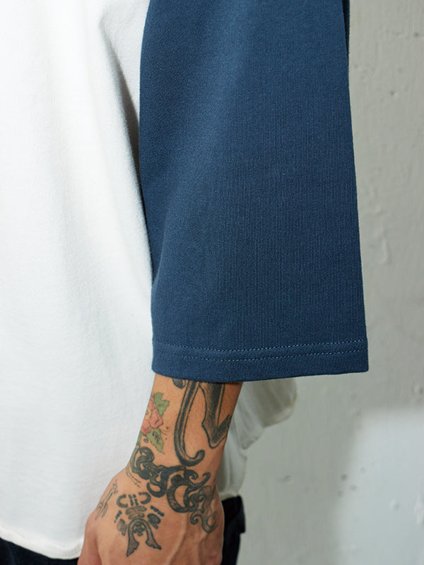 AS STANDARD X SCREEN STARS アズスタンダードxスクリーンスターズ　BASEBALL TEE - NAVY / WHITE -