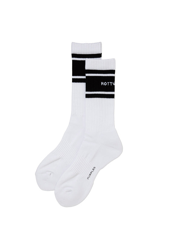 【MORE WINTER SALE】ROTTWEILER ロットワイラー R9 LINE SOX - WHITE -