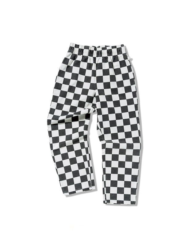 Cookman クックマン シェフパンツ Chef Pants Semiwide11oz Chef Pants Semiwide  Washed Duck Canvas Checker Black
