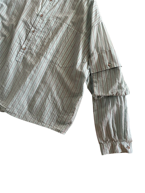 THE JEAN PIERRE ジャン・ピエール Super Fine Silk Cotton Tech Pullover Shitrt - SAX -