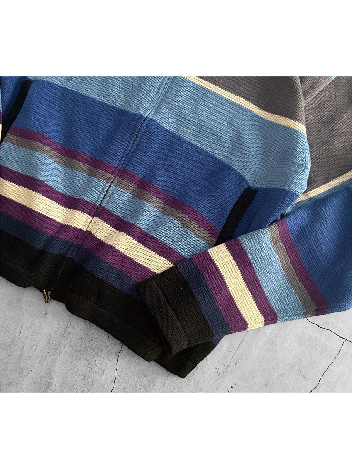 THE JEAN PIERRE ジャン・ピエール Multi Border Drivers Knit  - MULTI -