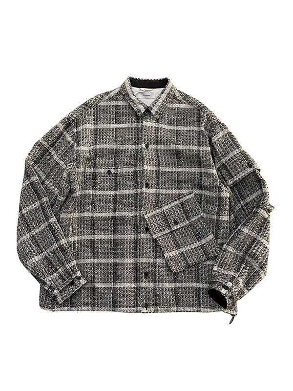 THE JEAN PIERRE ジャン・ピエール Sheer Tweed Beta Shirt - WHITE -