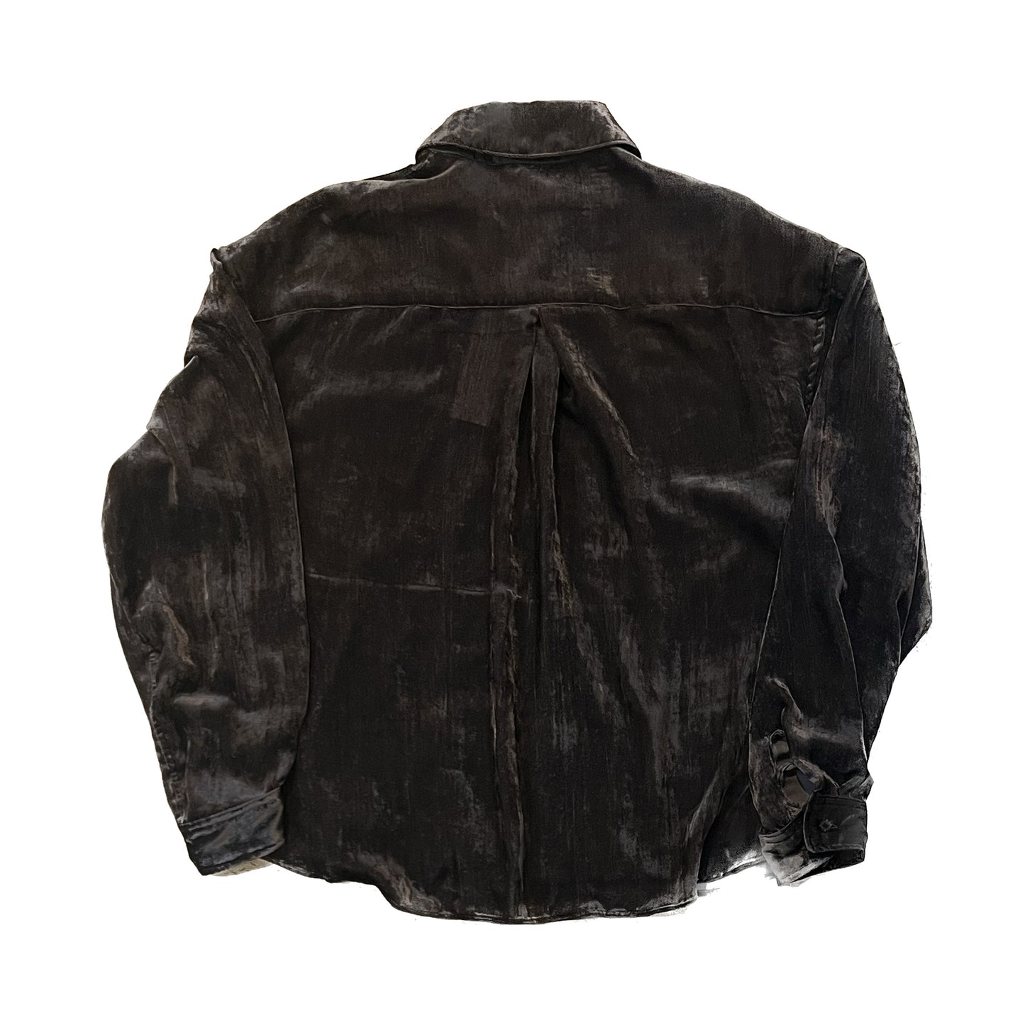 THE JEAN PIERRE Jean Pierre Chambray Velvet Zip Safari Shirt