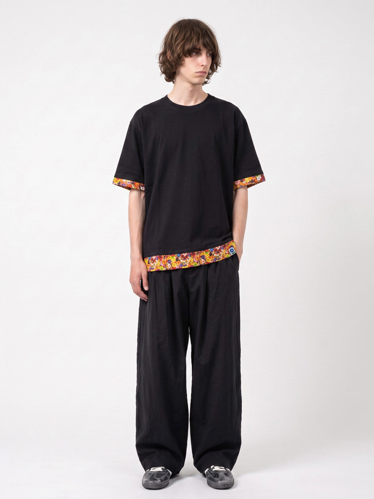 rehacer レアセル Flower Layered Wide CS - BLACK -