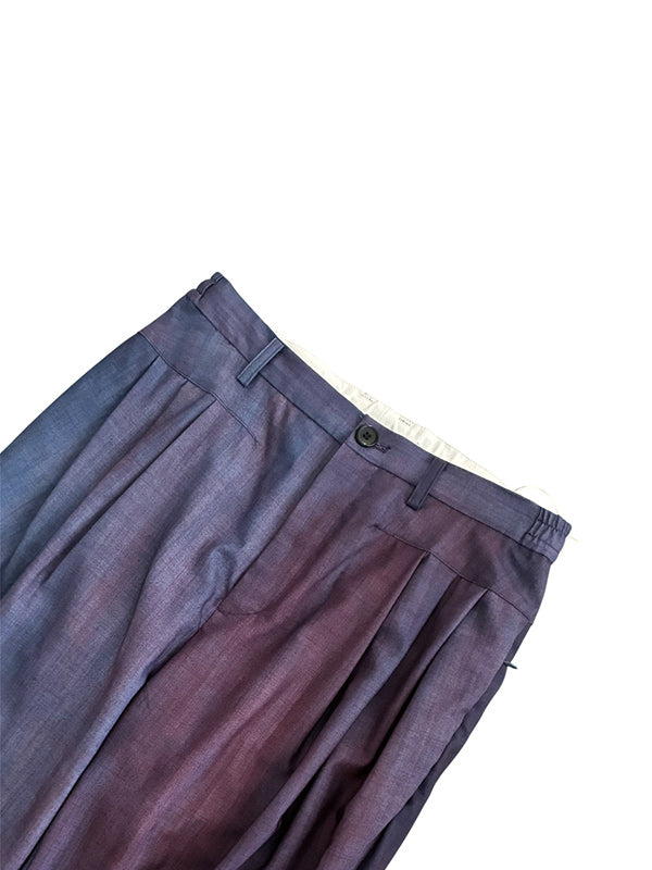 THE JEAN PIERRE ジャン・ピエール Urban Wool Low 3 Tuck Trouser  -BORDEAUX -