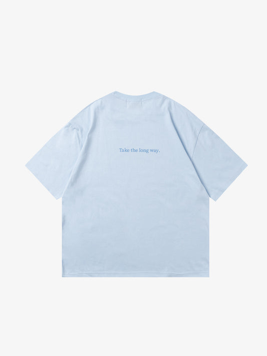 Little Yarmouth リトルヤーマウス Take Long Way Tee - BLUE -