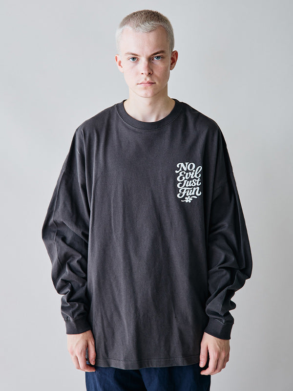 rehacer レアセル Three wise monkeys L/S T-shirt - INK BLACK -