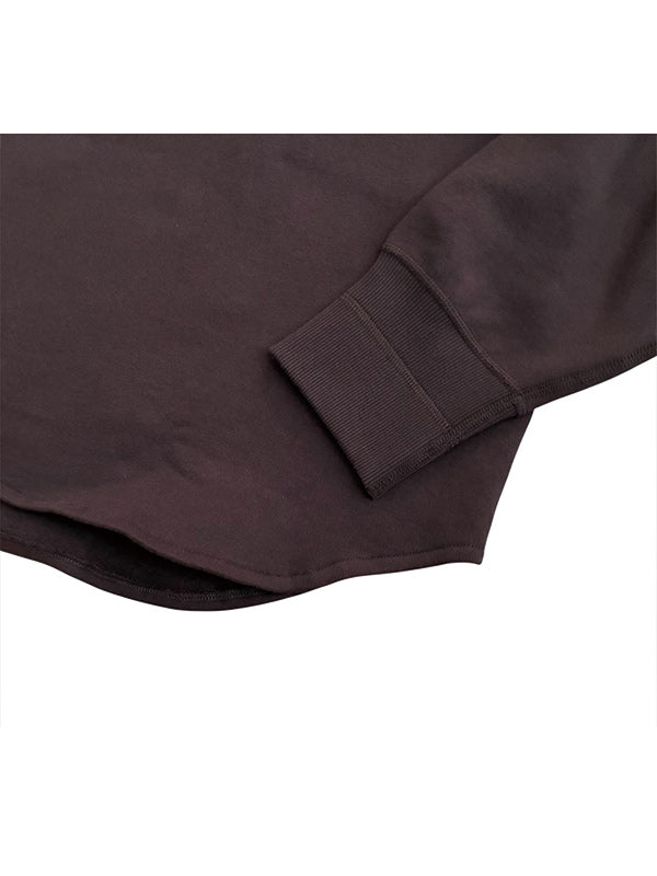 NATAL DESIGN ネイタル デザイン BRUSHED COTTON LONG SLEEVE CREW "Lil Guardian"  - CHOCOLATE -