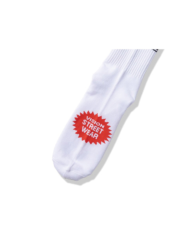Cookman クックマン ソックス Rib Crew Socks Vision Logo - WHITE -