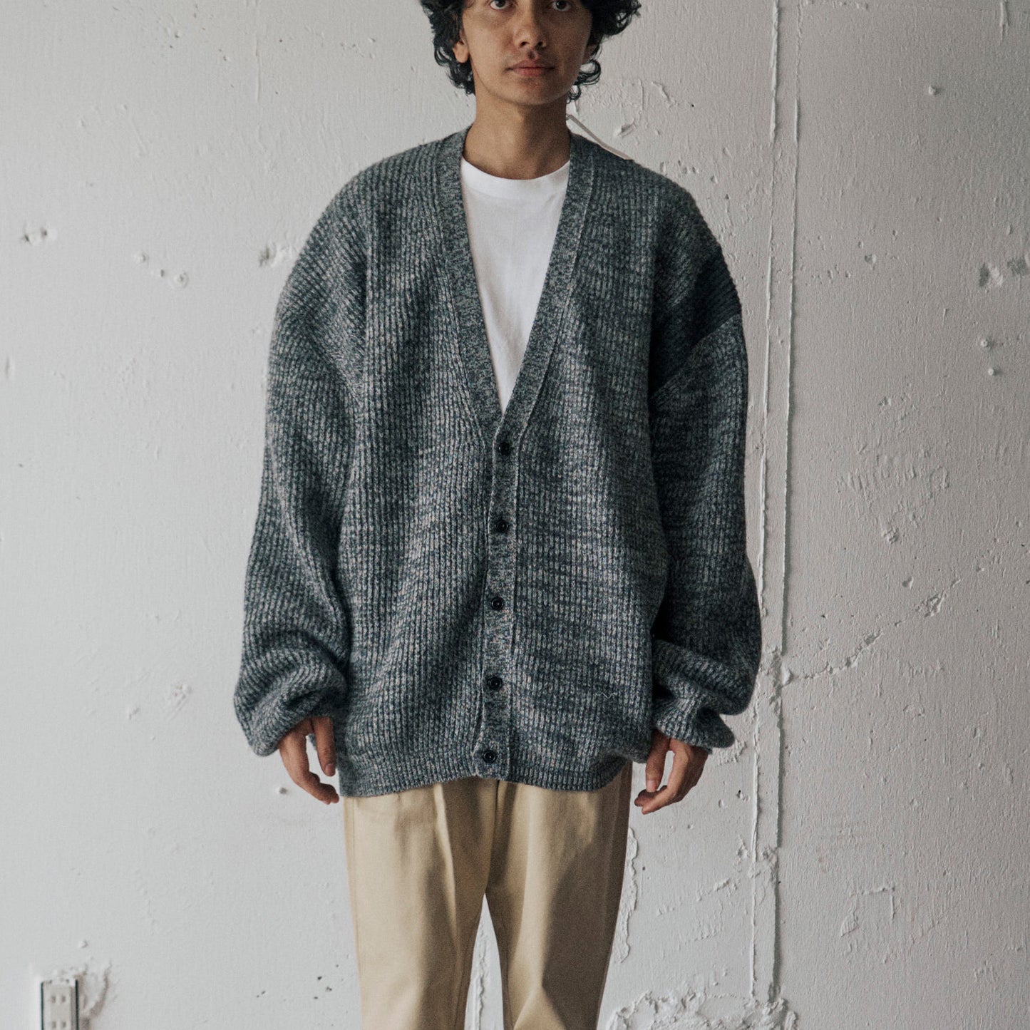 AS STANDARD x MAKE YARN LINE Knit Cardigan - GRAY -