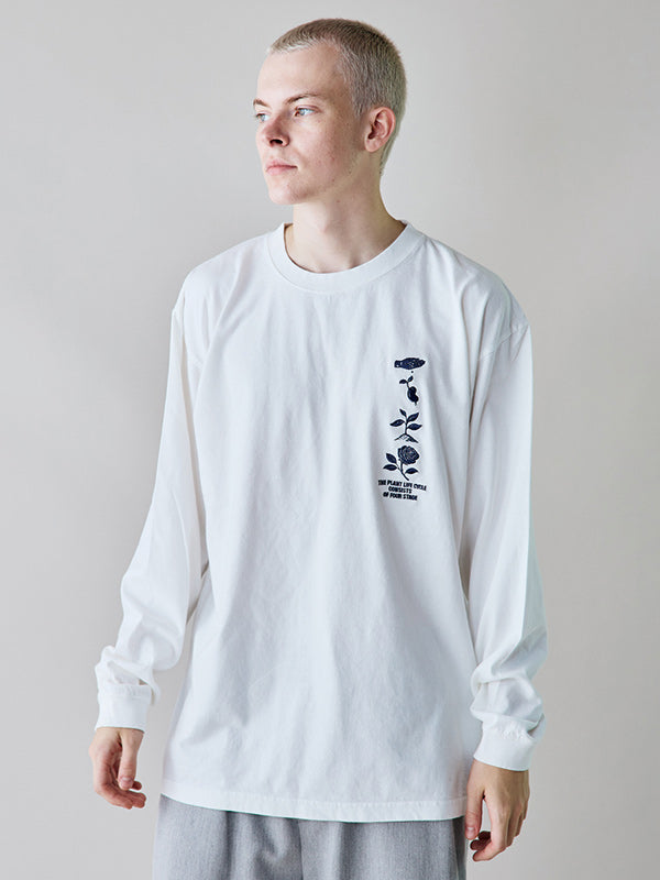 rehacer レアセル Flower Cycle Vintage L/ST-Shirt - WHITE -