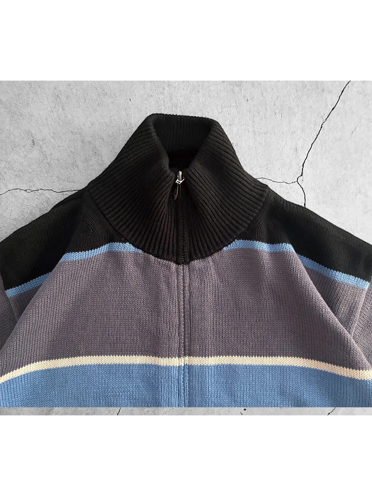 THE JEAN PIERRE ジャン・ピエール Multi Border Drivers Knit  - MULTI -