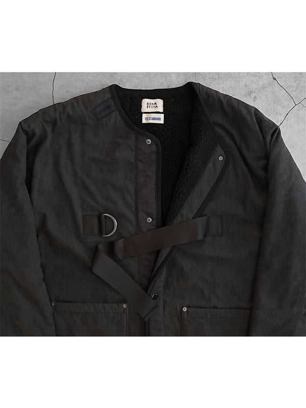 【WINTER SALE】AS STANDARD x SCARPETTA アズ スタンダード x スカルペッタ DENIM ARMY LINER COAT - BLACK -