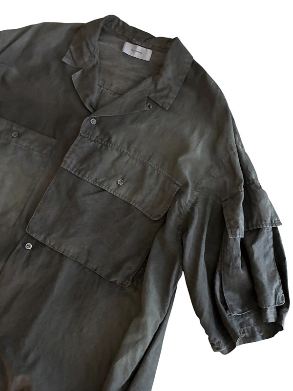 THE JEAN PIERRE ジャン・ピエール Fade Silk Beta SS Shirt - FADE BLACK -