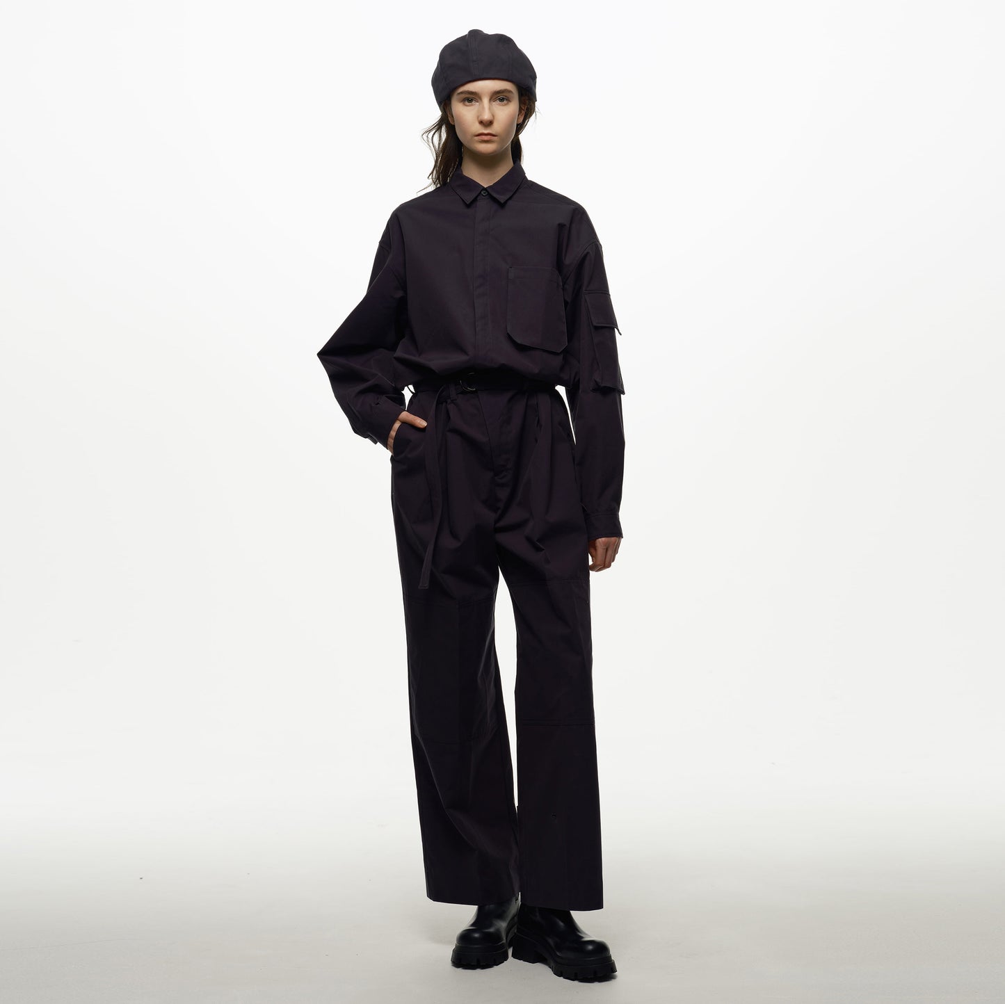 THE JEAN PIERRE ジャン・ピエール Semi Flair Cargo Trouser - BLACK -