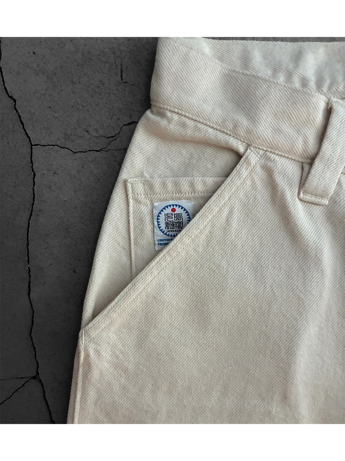 AS STANDARD x KOJIMA SHINSENGUMI 児島新鮮組 PARALLAX 5P JEANS - OFF WHITE -