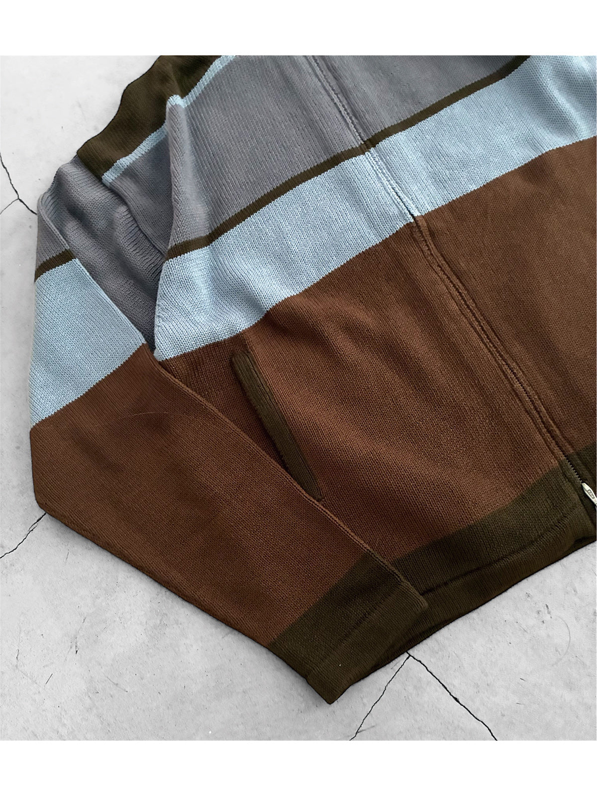 THE JEAN PIERRE ジャン・ピエール Multi Border Drivers Knit  - BROWN -