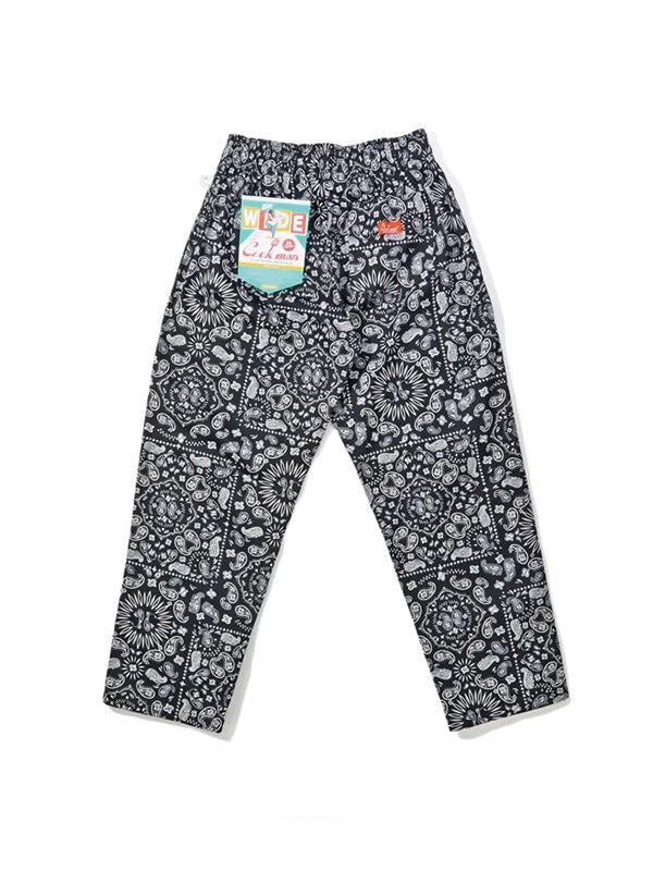 Cookman クックマン シェフパンツ Semiwide Paisley - BLACK