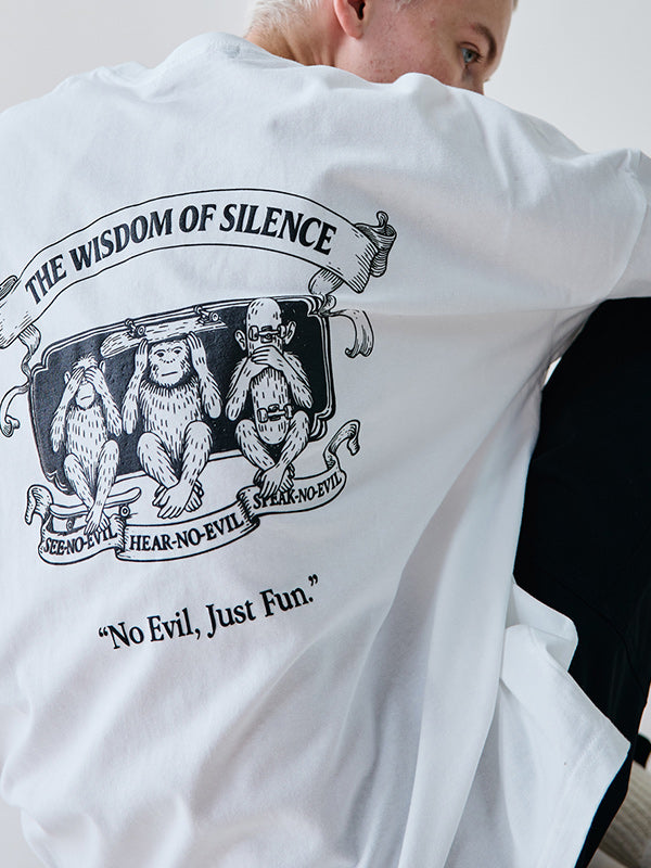 rehacer レアセル Three wise monkeys L/S T-shirt - WHITE -